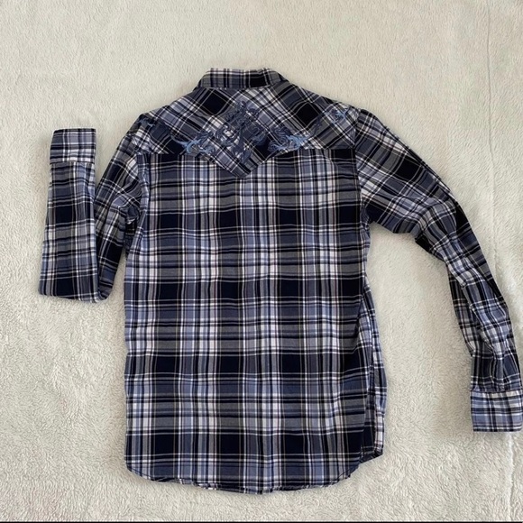 Guess Plaid Snap button up shirt size Small - Picture 6 of 7